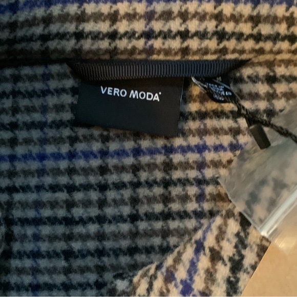 VERO MODA Plaza Long Wool Coat GA | M | Brown / Navy | NEW!! Stlye 10270731 - Picture 11 of 14